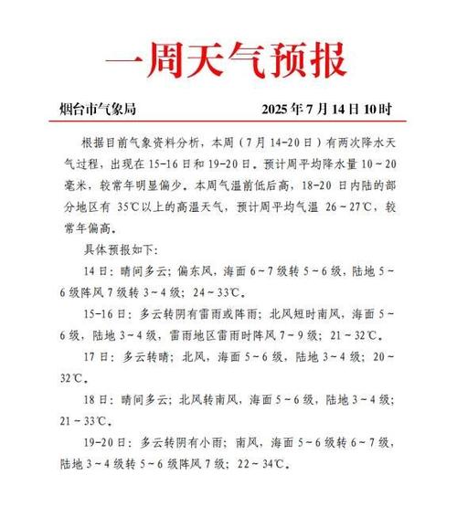 牟平一周天气预报，牟平天气预报7天-第2张图片-优品飞百科