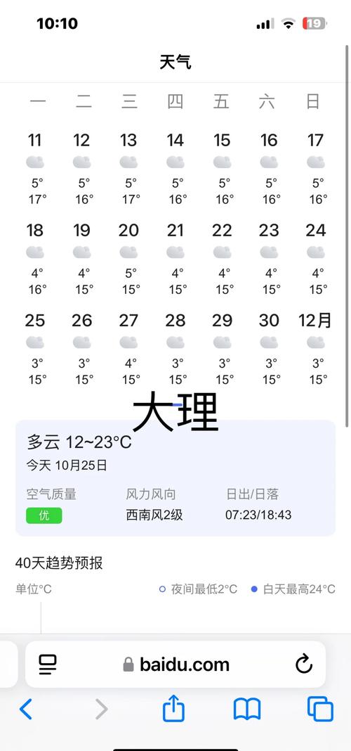 大理近15天天气预报，大理天气一周预报-第4张图片-优品飞百科