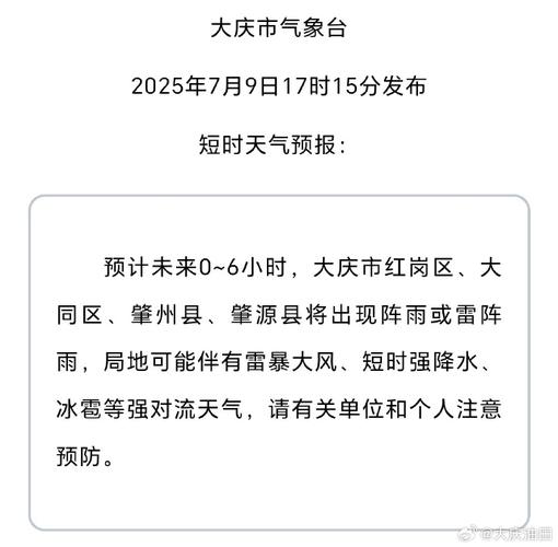 大庆明天天气预报？大庆明天天气预报几点下雨？-第5张图片-优品飞百科