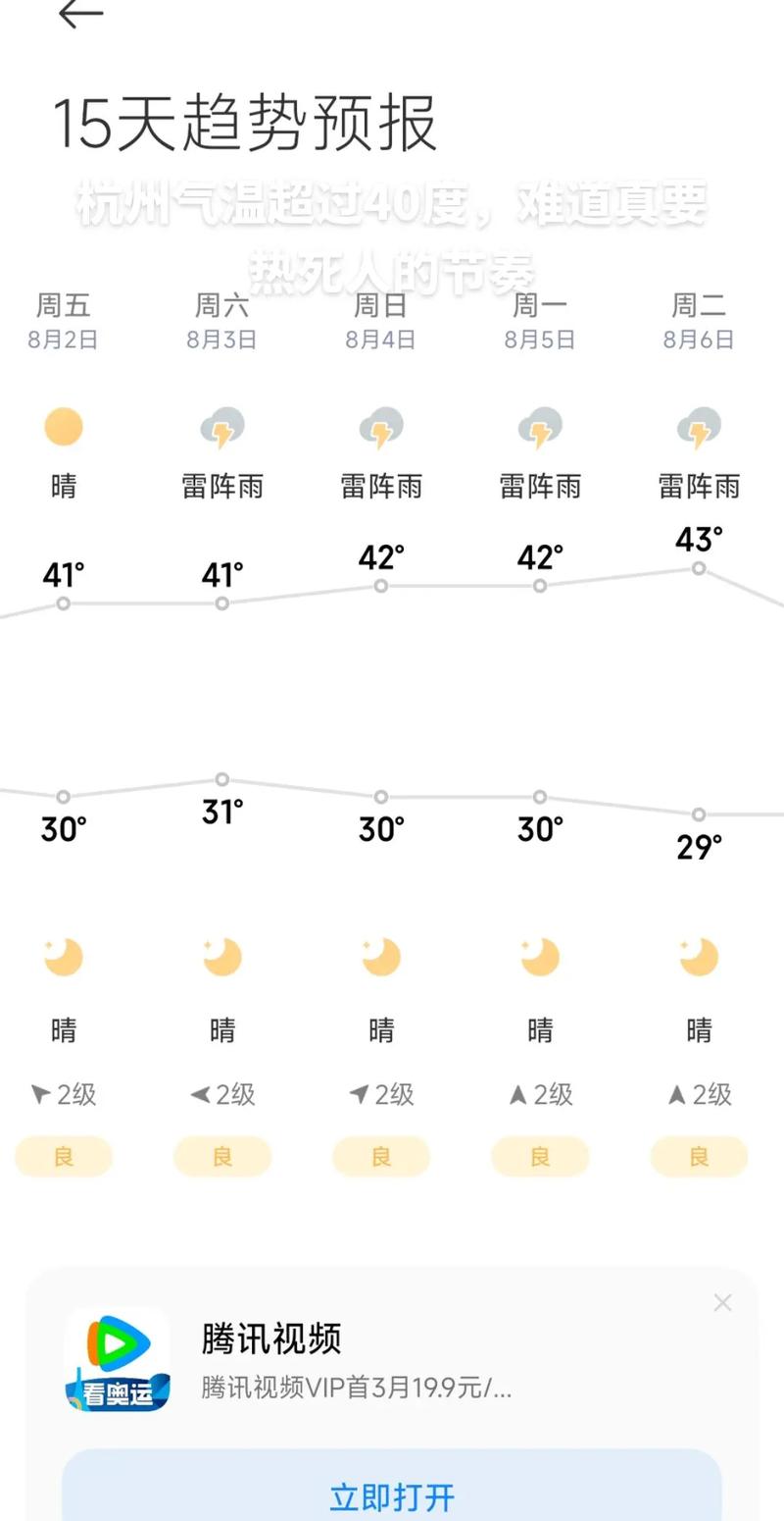 杭州天气预报15天查询？杭州的天气预报15天气预报？-第5张图片-优品飞百科