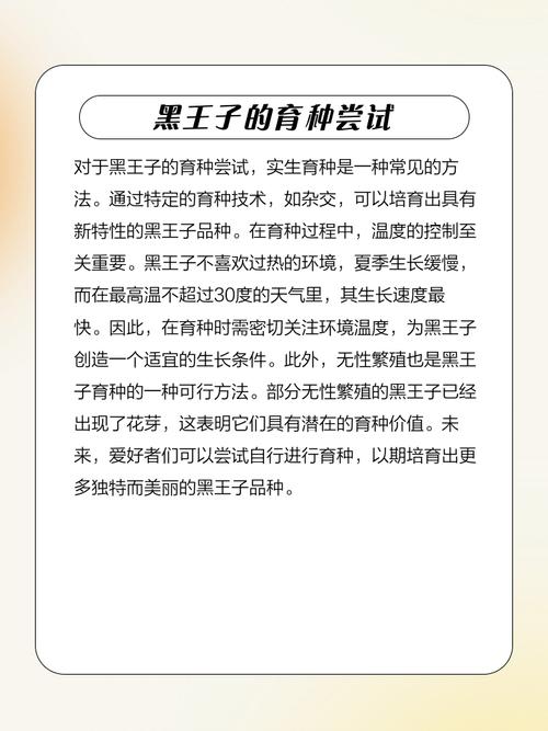 黑王子的养殖方法和注意事项?黑王子的繁殖方法?-第2张图片-优品飞百科 黑王子的养殖方法和注意事项?黑王子的繁殖方法?-第2张图片-优品飞百科